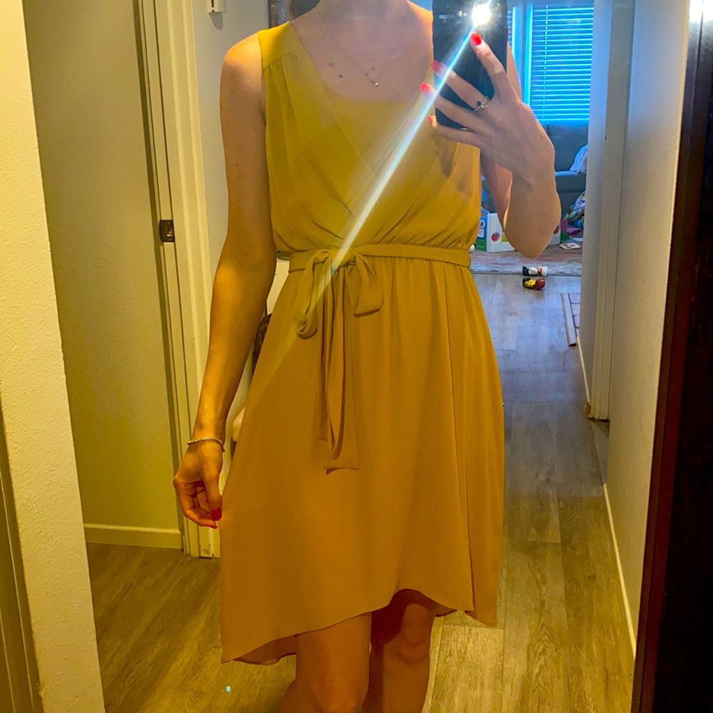 Express Asymmetrical Yellow Dress Size Small